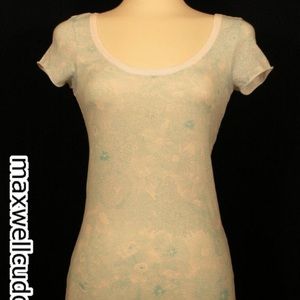 J CREW TISSUE TEE BLUE FLORAL NWT SMALL T SHIRT New With Tags Lightweight fun